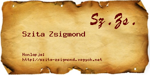 Szita Zsigmond névjegykártya